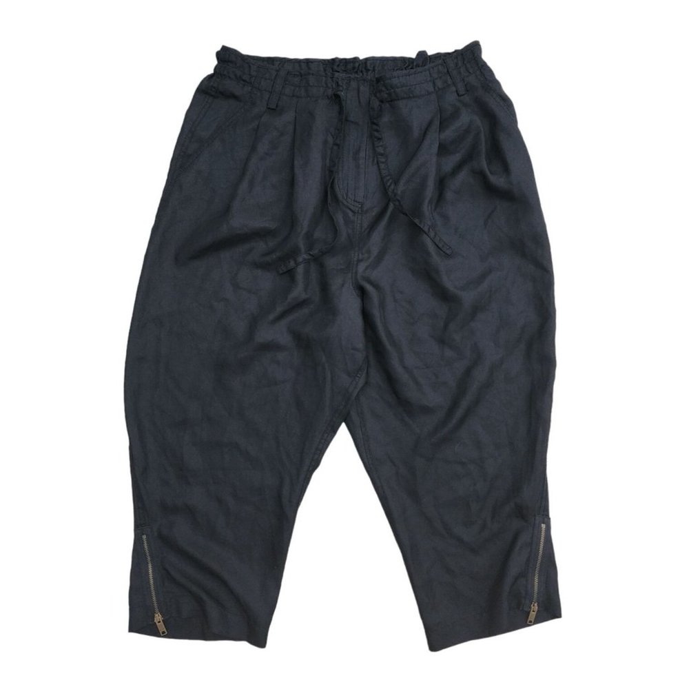 DKNY Pure NWT Silk Black Pants Garcon Style Tie 8